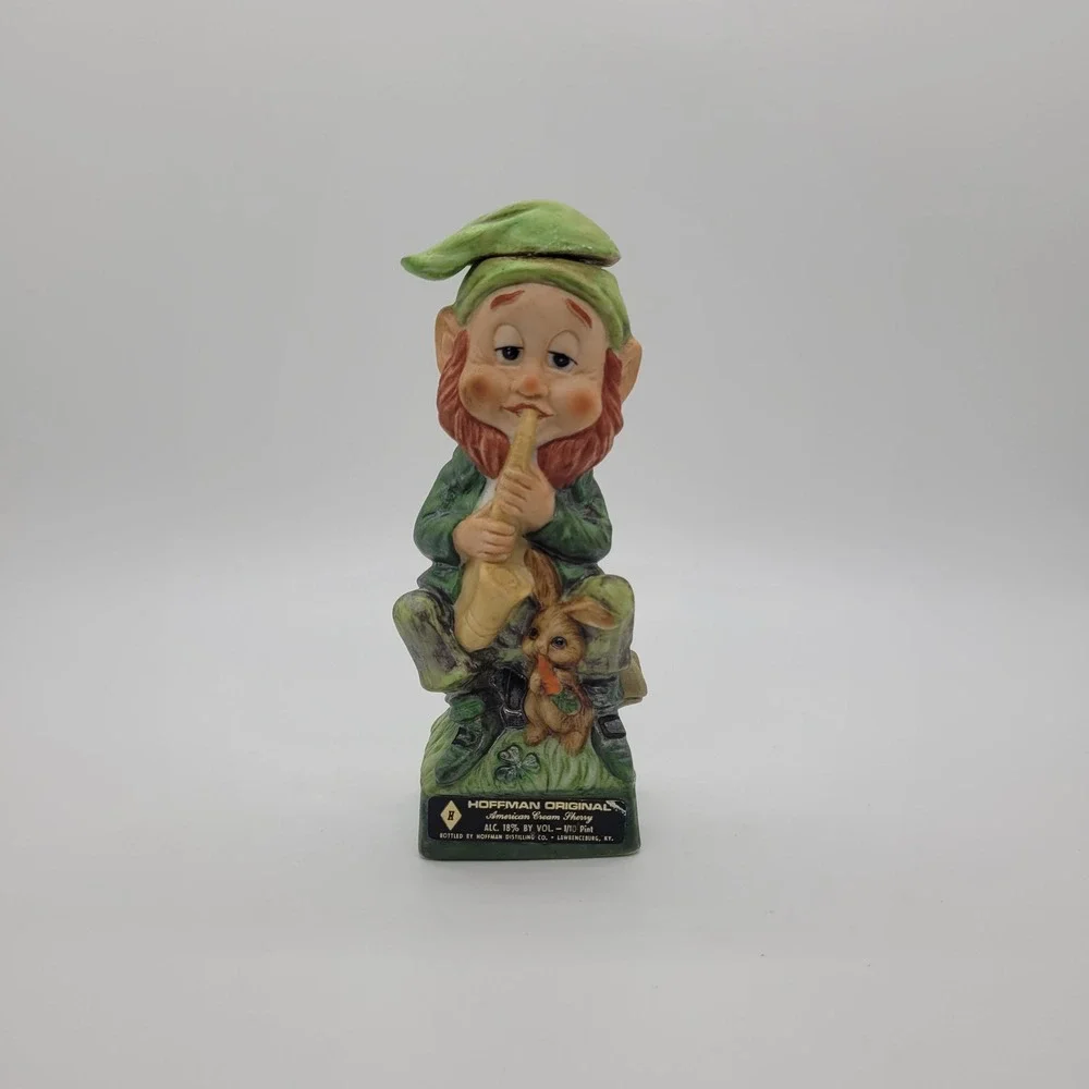 Vintage 1975 Hoffman Original Leprechaun Saxophone Sherry Decanter Figurine